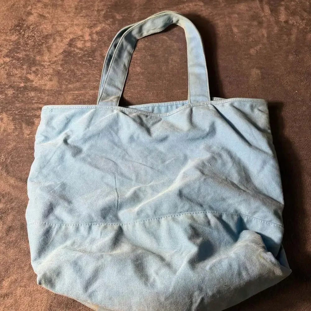 Aeropostale Blue Cotton Canvas Logo Tote Bag